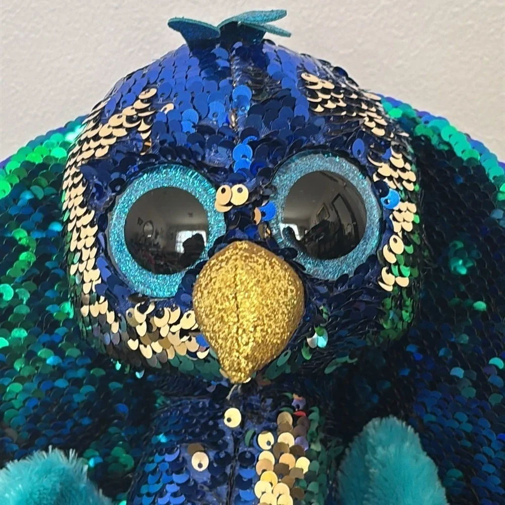 Brand New Ty Flippables Beanie Boo Tyson the Peacock 9
